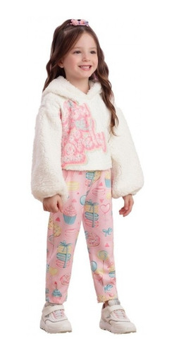 Imagem 1 de 4 de Conjunto Infantil Inverno Rosa Mon Sucré Sweet Lhama 20210
