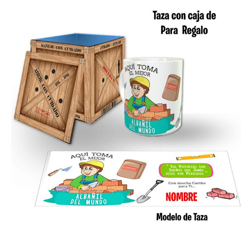 Taza, Aqui Toma, Maestro Albañil, Y Caja Para Regalo