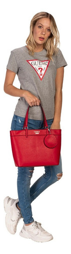 Bolsa carryall Guess Garren color rojo