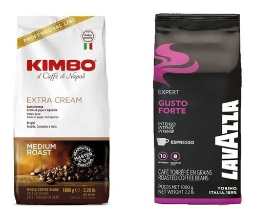 Pack Lavazza Gusto Forte + Kimbo Extra Cream Grano Entero 