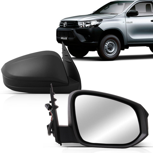 Imagem 1 de 3 de Par Retrovisor Externo Hilux 2016 2017 2018 Elétrico Preto