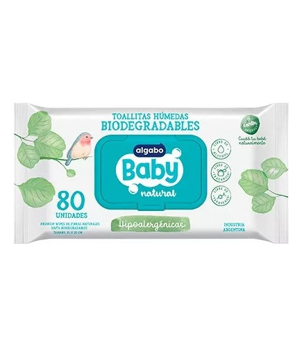 Baby Toallitas Biodegradables Húmedas 80 Unidades Algabo
