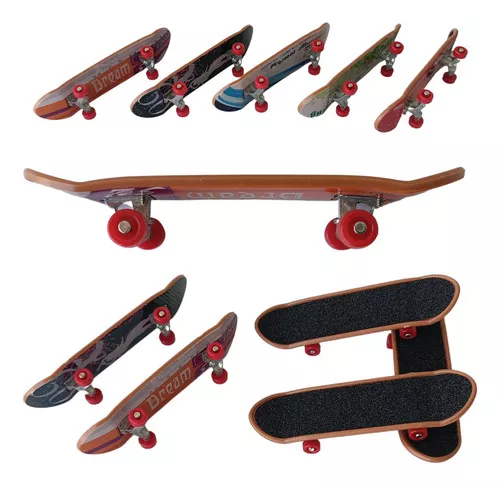 Kit 5 Skate De Dedo Infantil Profissional Mini Fingerboard Metal