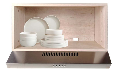 Campana Para Cocina Integral Foset Con Alacena Decomobil Color Encino Polar