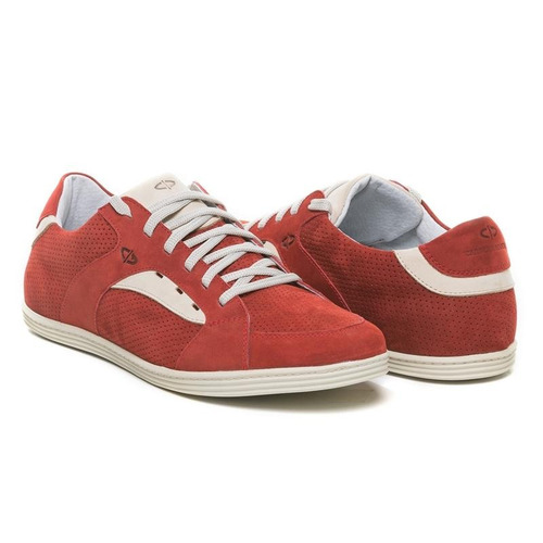 Imagem 3 de 4 de Sapatênis 100% Couro Legítimo Masculino Vermelho Frete Grátis