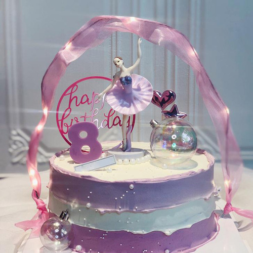 Bailarina De Cumpleaños De 3 Paquetes De Pastel De Adorno
