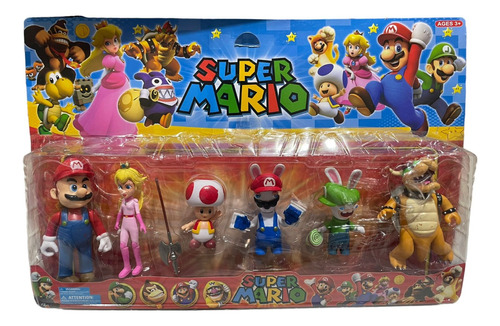 Set Super Mario Bros + Rabbids Sparks Of X6 Personajes