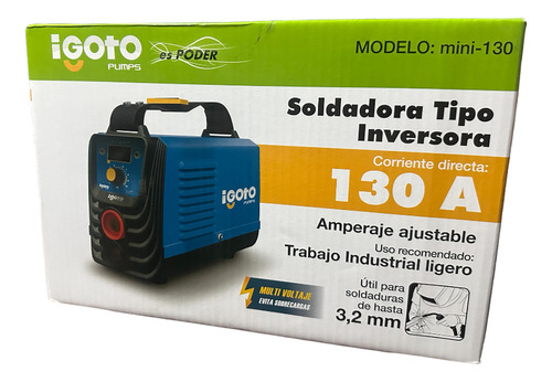 Igoto Inversora Soldadora 130a, Multivoltaje Color Azul