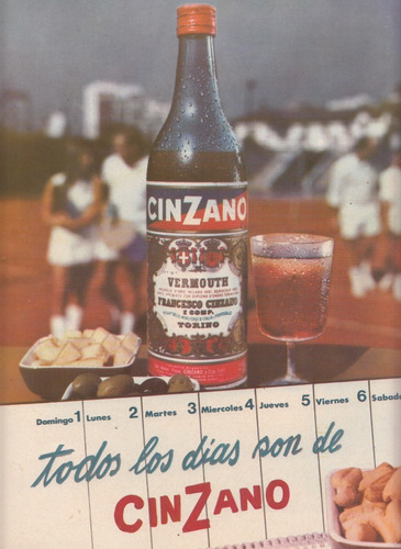 1968 Hoja Publicidad De Vermouth Cinzano Vintage Argentina