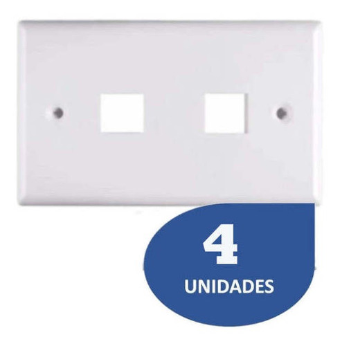 Imagen 1 de 1 de Paquete De 4 Tapas Face Plate Blanco 2 Puertos