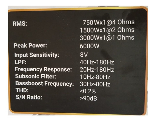 Imagen 3 de 10 de Amplificador Rock Series Rks-ul3000.1 Spl 6000w Blakhelmet E