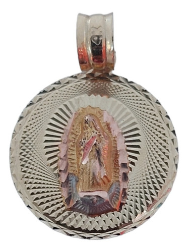 Dije Virgen De Guadalupe Oro Solido De 14 Kilates Diám 1.7cm
