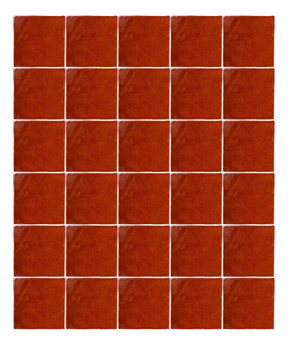 Azulejo 10.5cm Artesanal Talavera Liso 90pz Colores Caramelo