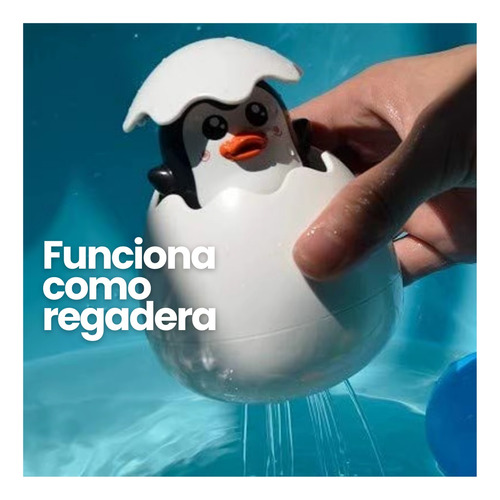 2 Piezas Juguete Baño Niños Regadera Huevo Pingüino Ducha F
