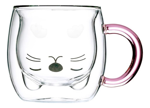 Purple Cat Mug Cute Mugs Glass Double Wall Insulated Glas...