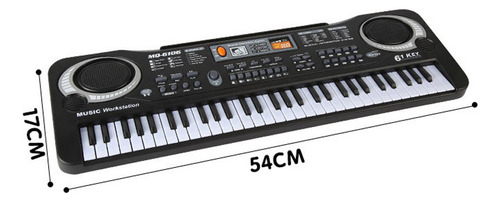 Piano Con Teclado Digital Usb De 61 Teclas Con Micrófono