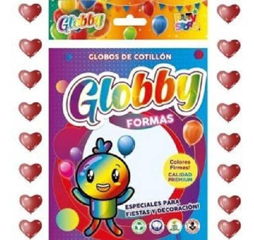 Imagen 2 de 3 de Globos Mini Corazon 5 Rojo X 25 Uni San Valentin Cotillon