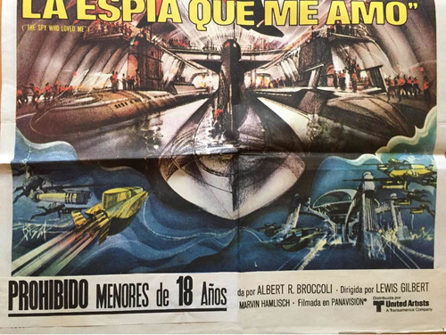 Poster La Espia Que Me Amo Roger Moore Es Bond 1977 (ver Fot (Usado)