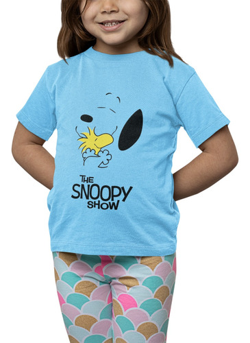 Polera Niña Snoopy Charlie Brown Show Estampado Algodon