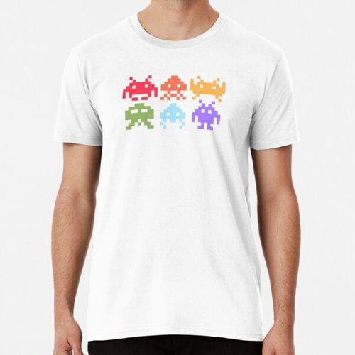 Remera Space Invaders Pixel Art Rainbow Aliens Algodon Premi