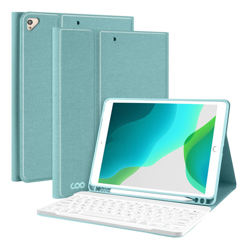 Funda C/teclado Coo Para iPad 2021 9g/8g/7g 10.2in Seafoam