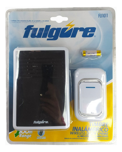 Timbre Inalámbrico 25 Melodías 1 Control A Baterías Fulgore 12v