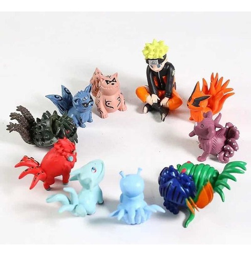 Kit 11 Figura De Acción Naruto Bijuus Kurama Coleccionable A