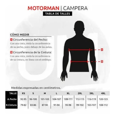 Campera Motorman Commando Parca Negro + Rojo Bamp Group