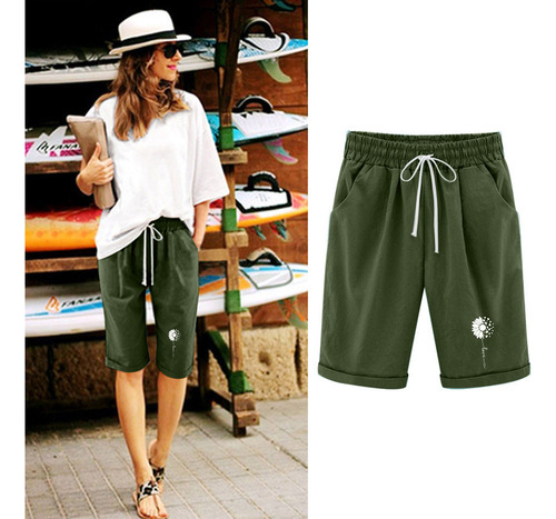 Pantalones Cortos Transpirables De Algodón Y Lino De Alta Ca