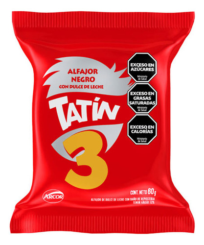 Alfajor triple Tatin negro 60g Arcor