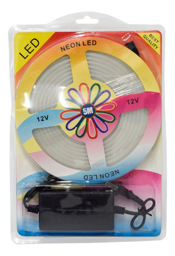 Kit Tira De Led Neon Flexible Rollo 5 Metrostrafo 220v Ip65