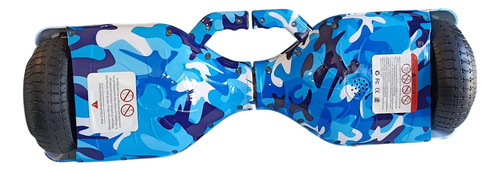 Patineta Electrica Hoverboard 6.5 Azul Luz Musica Y Funda Azul Camuflado