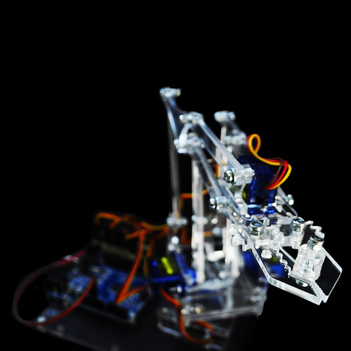 Brazo Robotico Didactico Para Arduino En Acrilico Color Transparente