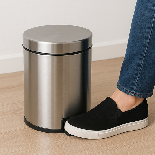 Lixeira Inox 3 Litros Com Pedal E Balde Removível Banheiro