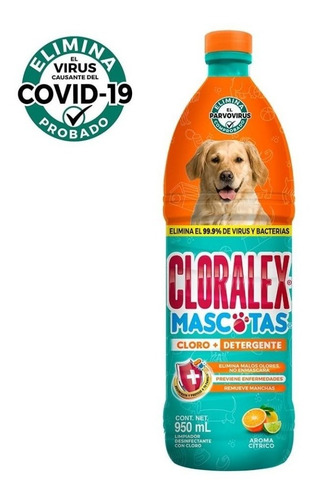 Limpiador Multiusos Cloralex Mascotas Eliminador Orina 950ml