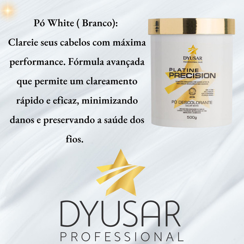 Kit 12 Pó Descolorante Dyusar Platine Precision White 500g Tom 10