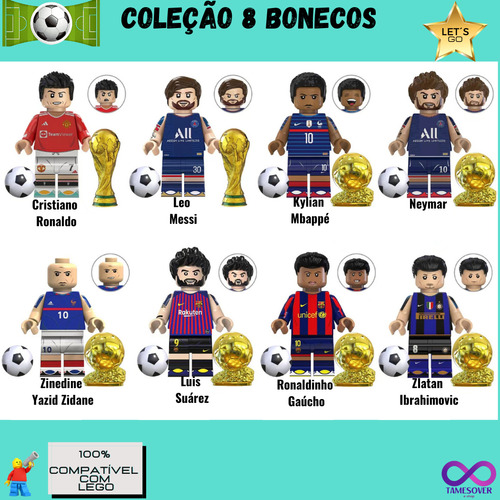 Futebol Messi Neymar Cr7 Ronaldinho Ibra Zidane Mbappe E Cia