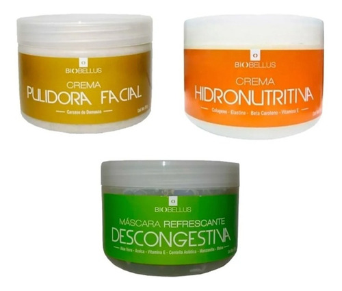 Kit Cremas Facial Exfoliante Hidronutritiva 250g - Biobellus