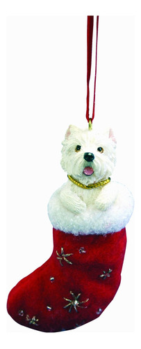 Westie - Figura Decorativa De Navidad Con Diseo De Pap Noel,