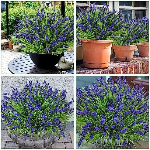 20 Paquetes De Plantas Artificiales Para Exteriores, Hierba