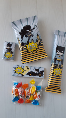 Candy Bar Batman Golosinas Personalizadas 10 Niños
