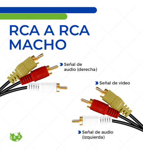 Cable RCA a RCA 15 Metros Slim Company Audio y Video Macho a Macho Uso Rudo para DVD Componentes Altavoces