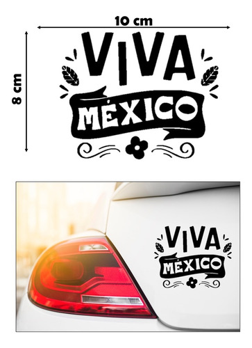 Calcomanía Sticker Para Auto Septiembre Viva México 