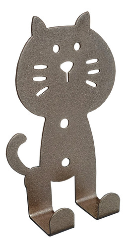 Soportes De 2 Ganchos De Pared Figura De Gato Colores Color Bronce