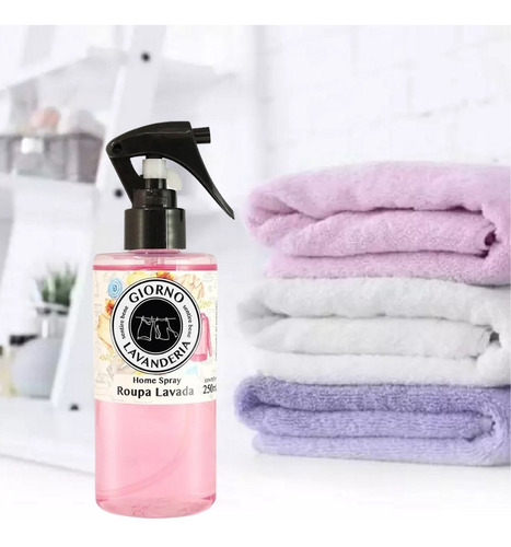 Imagem 2 de 6 de Aromatizador Ambiente Aroma Roupa Lavada Giorno Spray 250ml