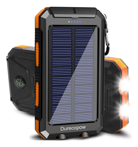 Durecopow - Cargador Solar Porttil De 20000 Mah Para Exterio