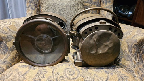 Importante Juego De Faros Brg A Carburo Auto Antiguo 1900/10 (Usado)