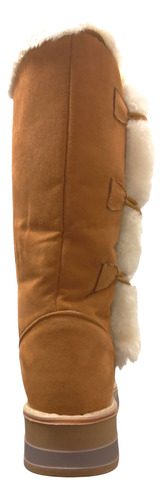 Botas Para Dama Peluche 3 Botones Afelpadas Invierno
