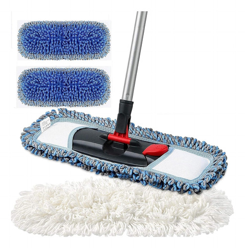Trapeador De Microfibra Con 4 Almohadillas Lavables Para Sue