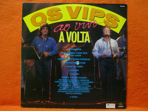 Os Vips Ao Vivo A Volta - Lp Disco De Vinil